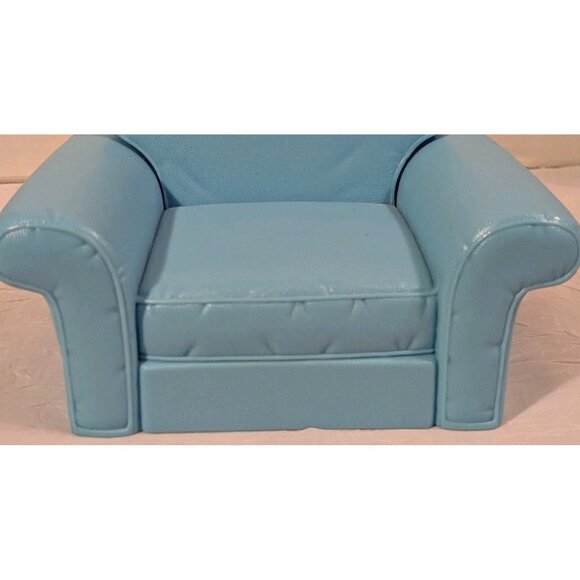 Y2K Barbie Furniture Couch Chair Sofa Blue Living In Style Room Set Plastic 2002 - Picture 11 of 14